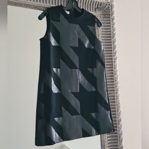 AKRIS PUNTO Sleeveless Houndstooth Patchwork Mini Dress Black US 4 Org $1,250